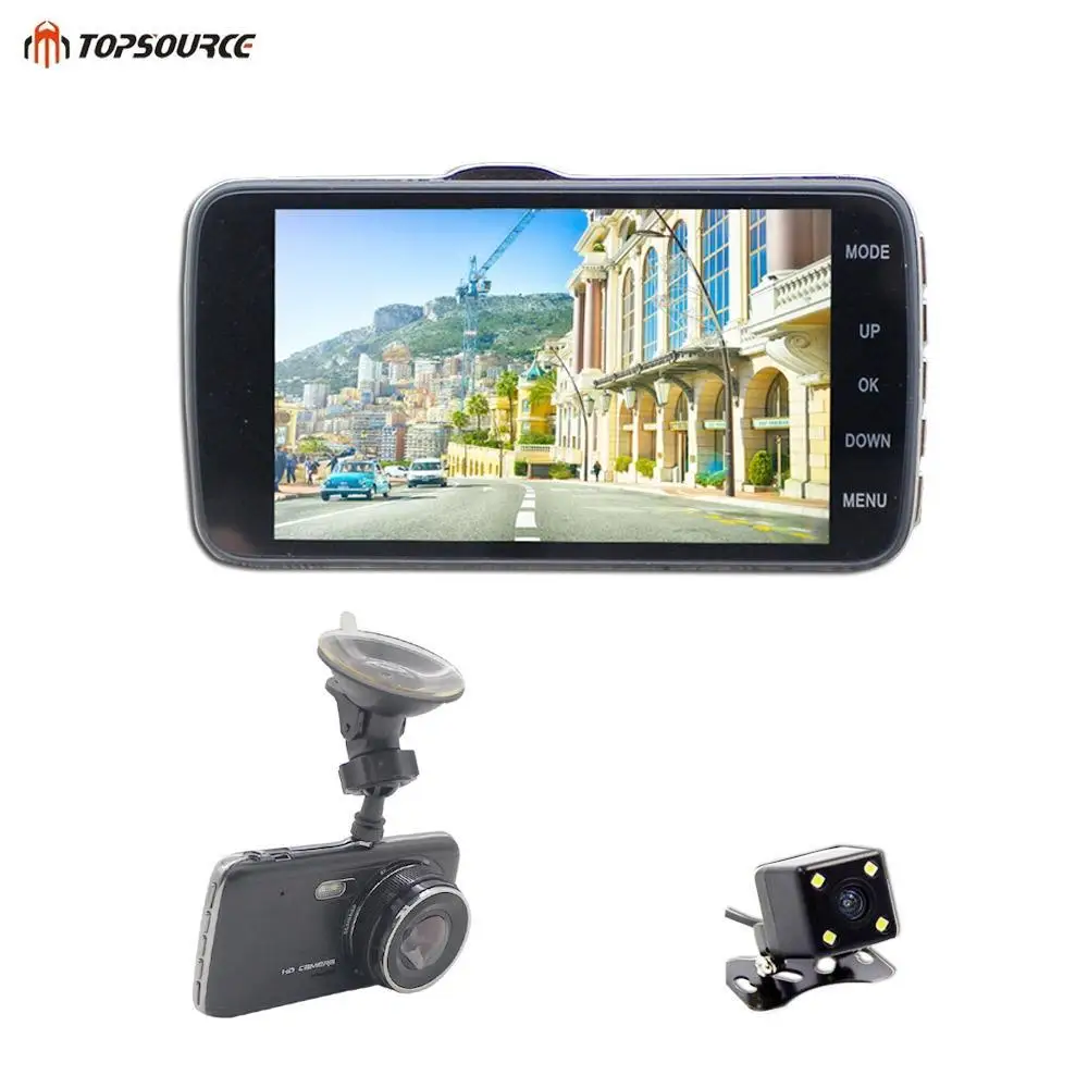 

4 Inch IPS screen ADAS Car DVR Full HD 1926P Dual Camera Lens Front car distance warning dash camera AIT Chips