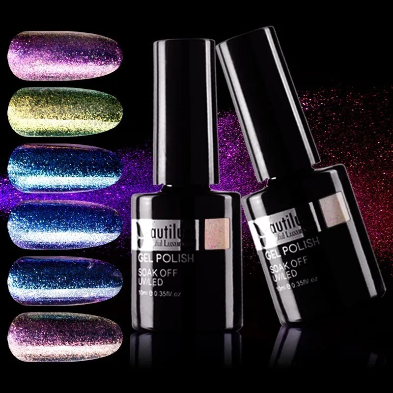 

Beautilux 1pc Crystal Chameleon White Clear Glitter UV LED Nail Gel Varnish Soak Off UV LED Nails Art Lacquer Gel Polish 10ml
