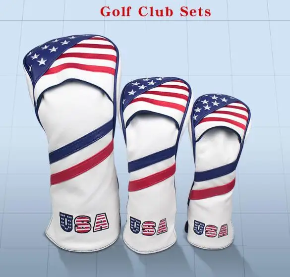 

Golf Headcover With USA Stars & Stripes Flag Style For Golf Driver Cover Fairway Hybrid Club headcover TOUROK headcover