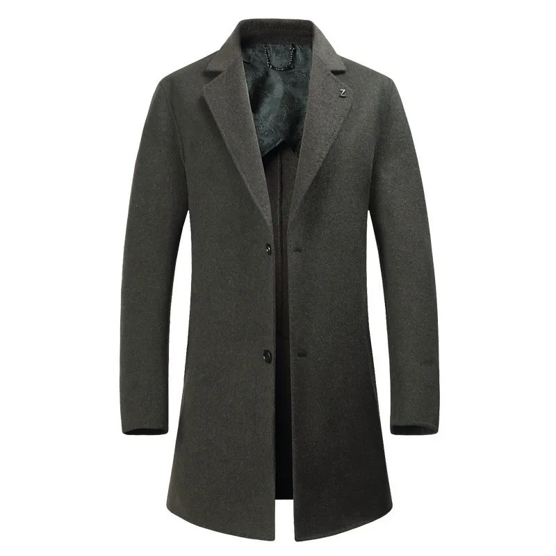 Шерстяное длинное мужское кашемировое пальто Мода Досуг шерстяное один тонкий ветровка куртка большой размеры 8XL 6XL 5XL зимнее