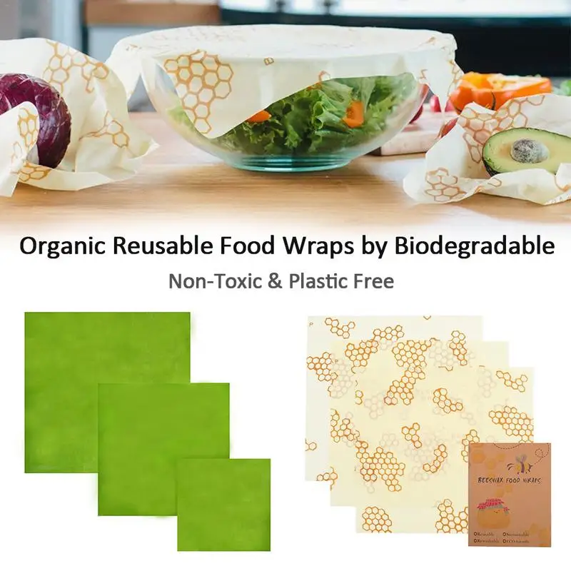 

Reusable Food Beeswax Fresh Cloth Bees Wrap Beeswax Reusable Food Wraps