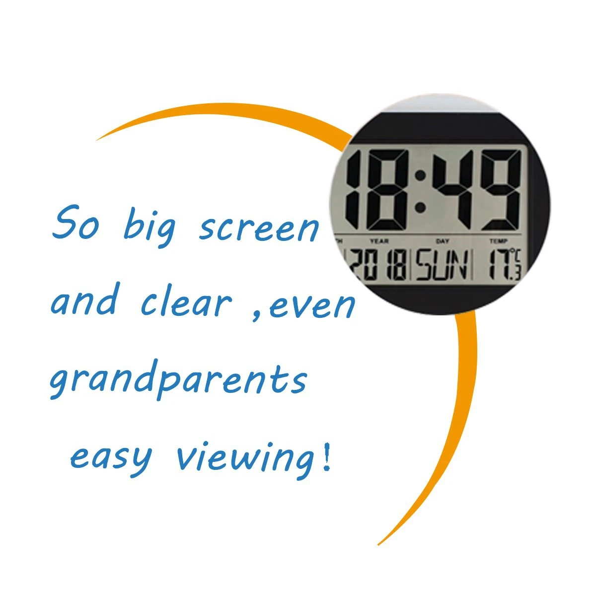  Large Display Digital Wall ClockSilent Desk Shelf Clocks Battery Operated Easy To Read Nightstand A