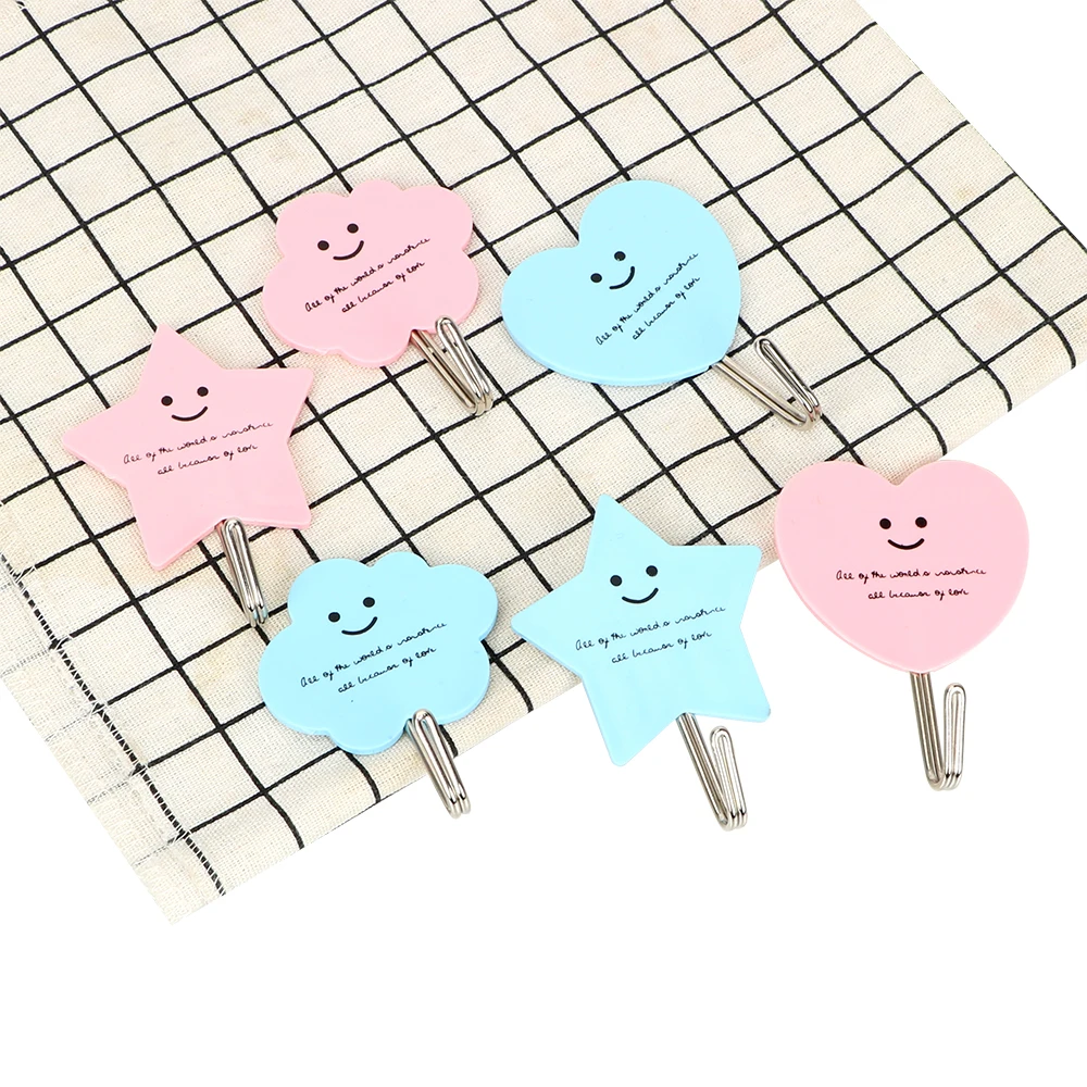 Kitchen Bathroom 2pcs/set Strong Adhesive Hook Cute Wall Mounted Self Hooks Stainless Steel Door Sticky Hanger Holder | Дом и сад