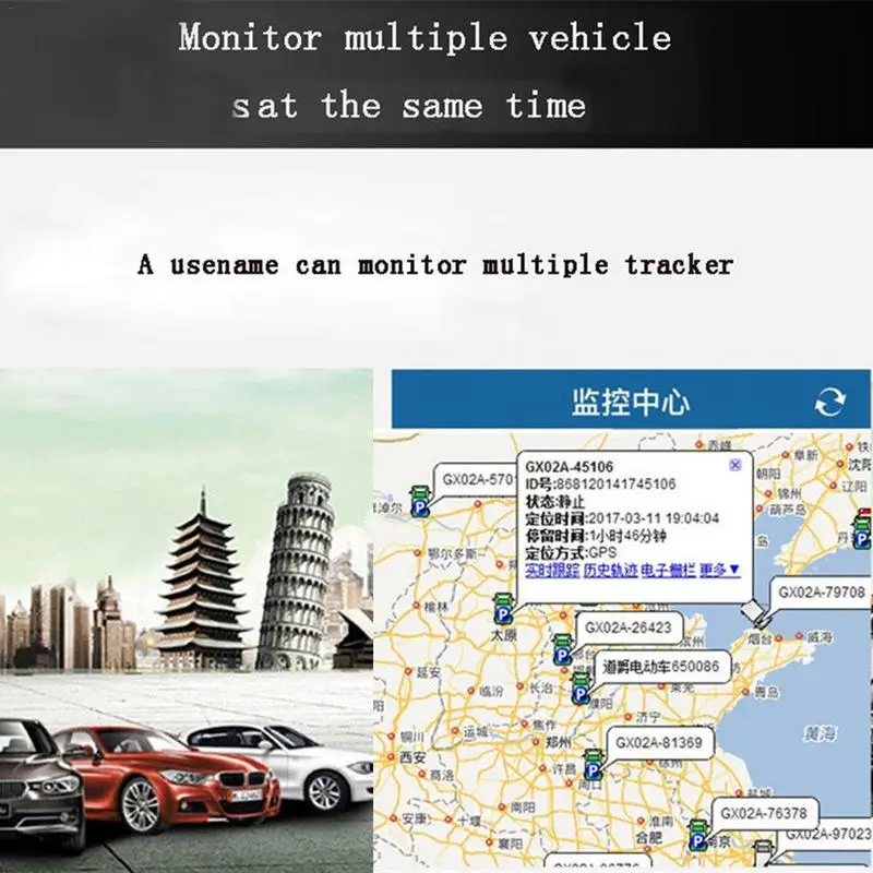 Новый автомобиль OBD2 gps трекер локатор веб охранной сигнализации Системы белый