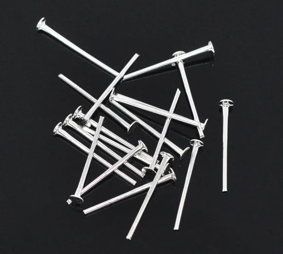 

DoreenBeads 800PCs Silver Plated Head Pins 0.7x18mm(21 gauge) (B01527), yiwu