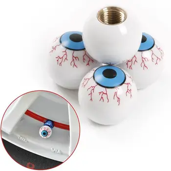 

4Pcs 50mm Eyeball Universal O-ring Car Truck Wheel Tire Air Valve Stem Anti-dust Cover Caps Air Valve Stem Caps for tires