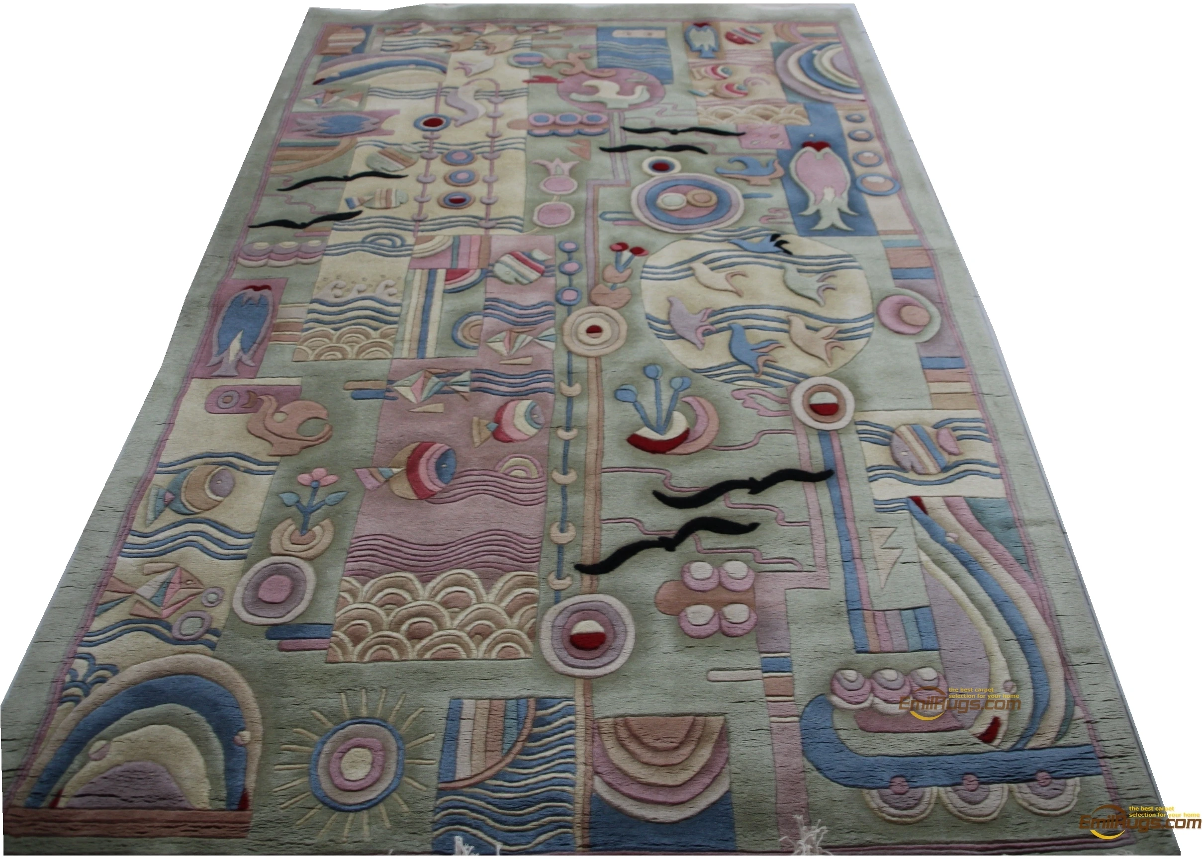 

Vintage Hand Made Savonnerie Pattern Wool Rug Carpet Household Decorates Circular Carpet Bedroom Wool Knitting Carpets