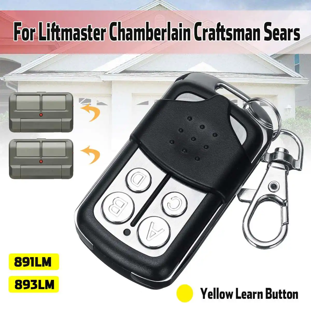 

433mhz Electric Universal Garage Door Gate Remote Control Switch Opener Transmitter Key Fob