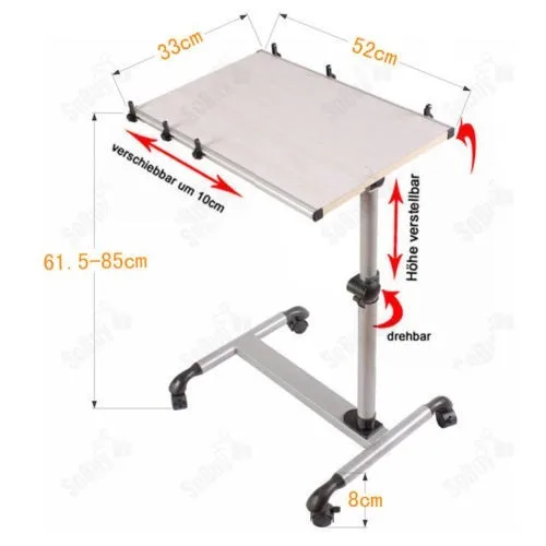 SoBuy Home Nursing Auto-Touch Overbed Table Sofa Side Laptop Table FBT07N