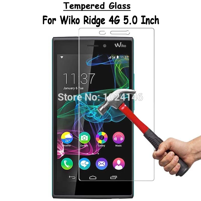 Per Wiko Ridge 4G 5.0 "Protezione Dello Schermo Di Vetro Temperato Trasparente Ultra Sottile A Prova Di Esplosione Di Protezione Della Pellicola Della