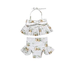 Новые летние комплект одежды для девочек из 2 предметов детская одежда для маленьких девочек для фруктов купальные костюмы танкини Повседневный купальник пляжное бикини