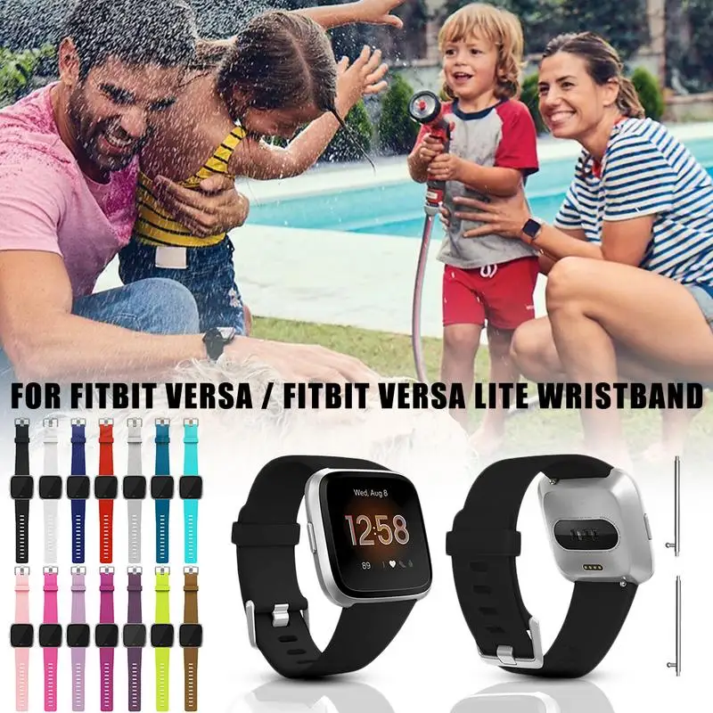 

1pc Soft Silicone Replacement Sport Wristband Watch Band Strap For Fitbit Versa & Fitbit Versa Lite Bracelet 14 Color S/L Size