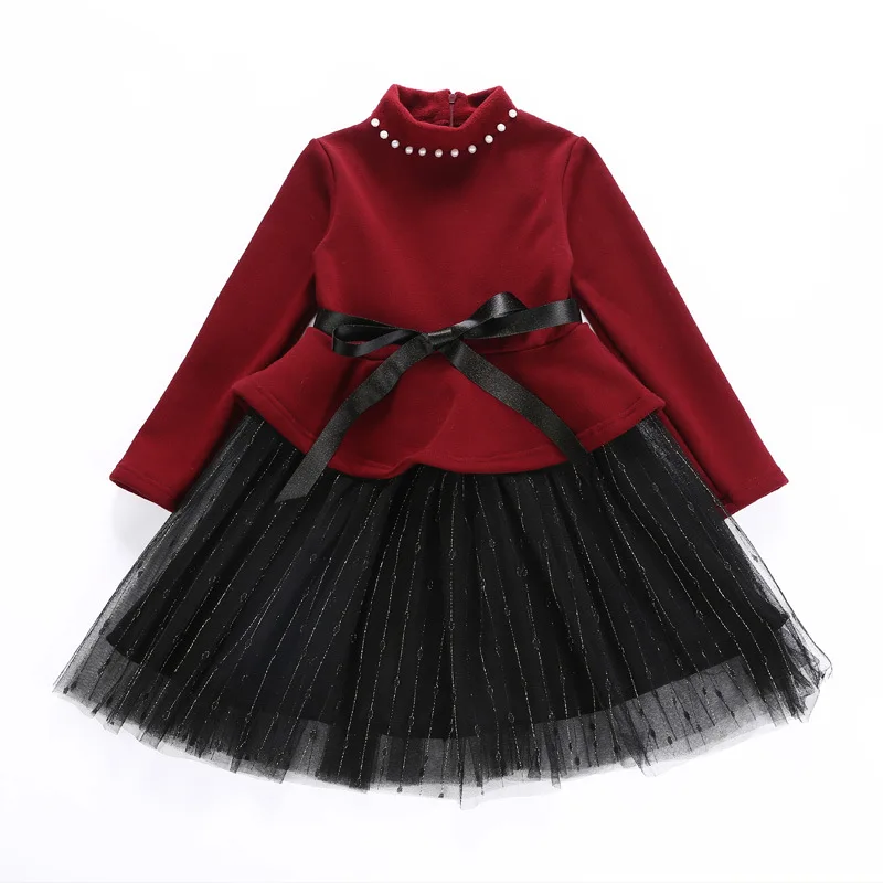 Kids Girls Warm Dress 2018 Autumn Winter New Princess Velvet Dresses ...