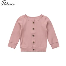 Pudcoco/Повседневный вязаный свитер с длинными рукавами для новорожденных девочек 0-24 месяцев; кардиган; пальто; топы; 5 цветов