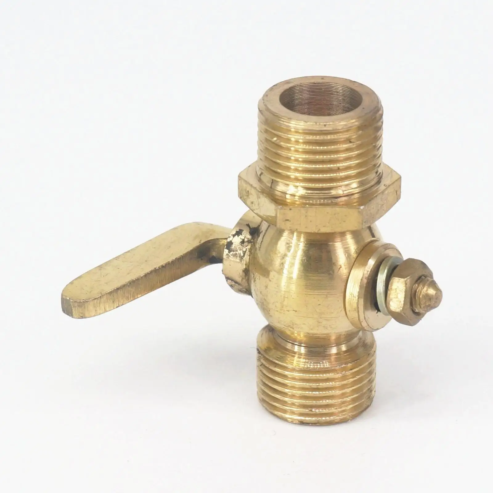 Brass Drain Petcock Shut Off Valve 3/8" BSP Male Threaded For Fuel Gas