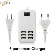 KISSCASE 6 портов USB быстрое зарядное устройство для телефона для iphone X XS быстрое зарядное устройство США/ЕС зарядное устройство для мобильного телефона для samsung S8 S9