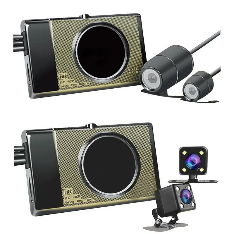 

Motorcycle Recorder Dash Cam 125 Wide Angle Lens Full Hd 1280p 3inch Dual-track Front Rear Recorder Dvr Driving Recorder