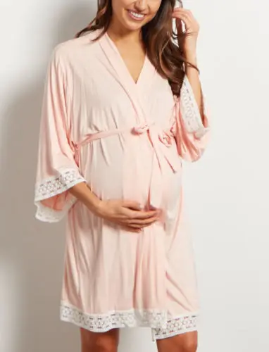 Новая Осенняя женская пижама для беременных, ночная рубашка для медсестры, мягкая одежда для сна, кружевное платье, модная одежда размера плюс