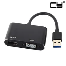 Usb 3.0 & 2.0 para hdmi-compatível & vga hdtv conversor adaptador cabo 1080 p placa gráfica externa para windows