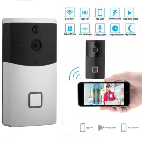 

Wireless WiFi DoorBell Smart Video Phone Door Visual Ring Intercom Secure Camera