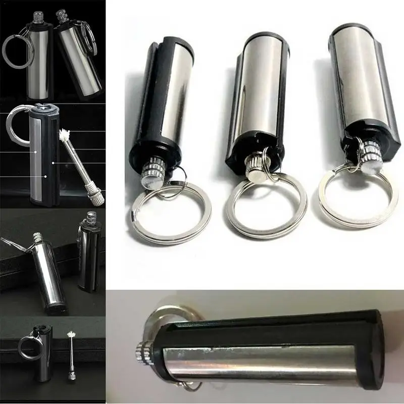 

New 10000 Times Metal Oil Match Cigarette Accessories Pendant Cylindrical Metal Cigar Lighters Explosion-proof Creative Gift