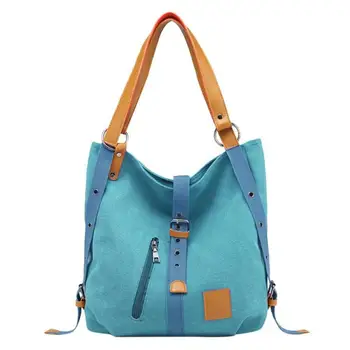 

Women Canvas Casual Shoulder Bag Travel Backpack Rucksack Ladies Zipper Large Capacity Crossbody Messenger Bag 2019 Hot Selling