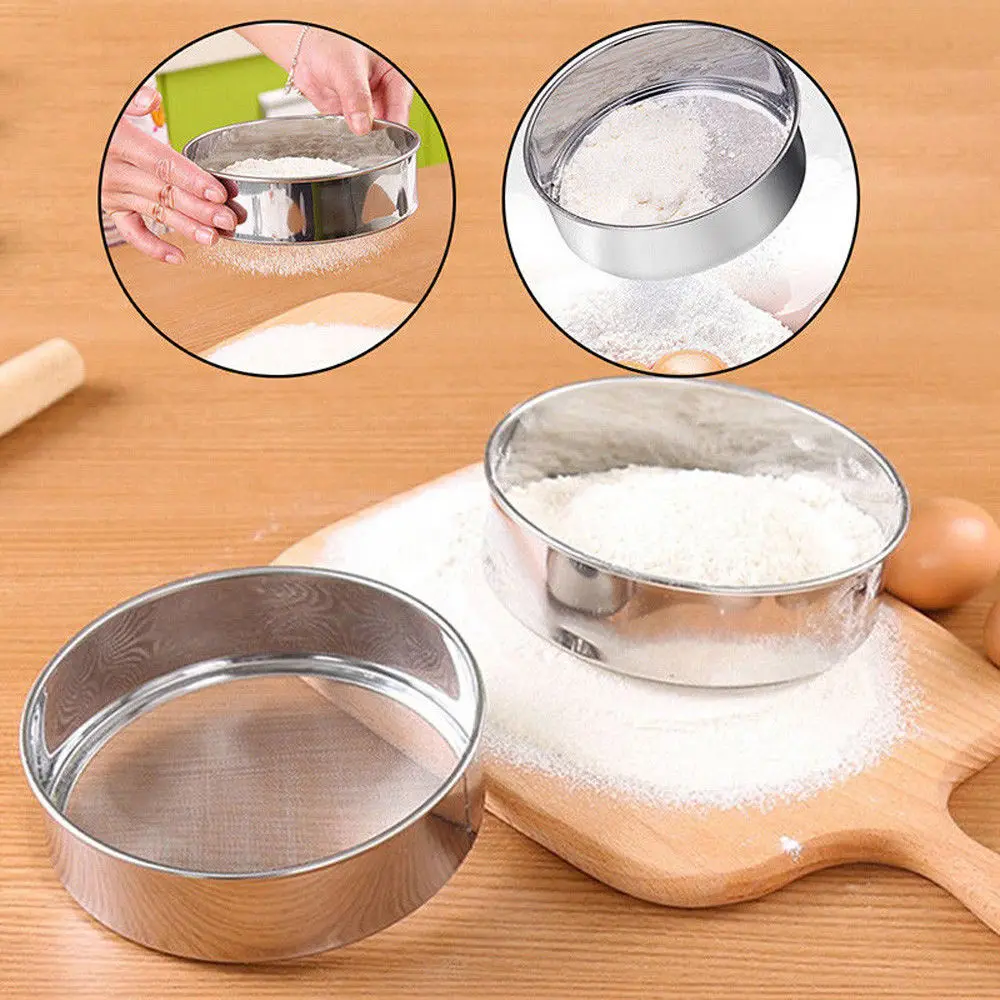 Sieve Cup Screen Mesh Powder Flour Colander Baking Flour Sifter Kitchen Accessories 2019 New Stainless Steel Sieve Cup Screen Mesh Powder Flour Colander Baking Flour Sifter Kitchen Accessories 2019 New Stainless Steel