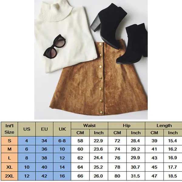 2018 Summer arrival Women Skirt High Waist Bodycon Suede Leather Pocket Preppy Short Mini Skirts