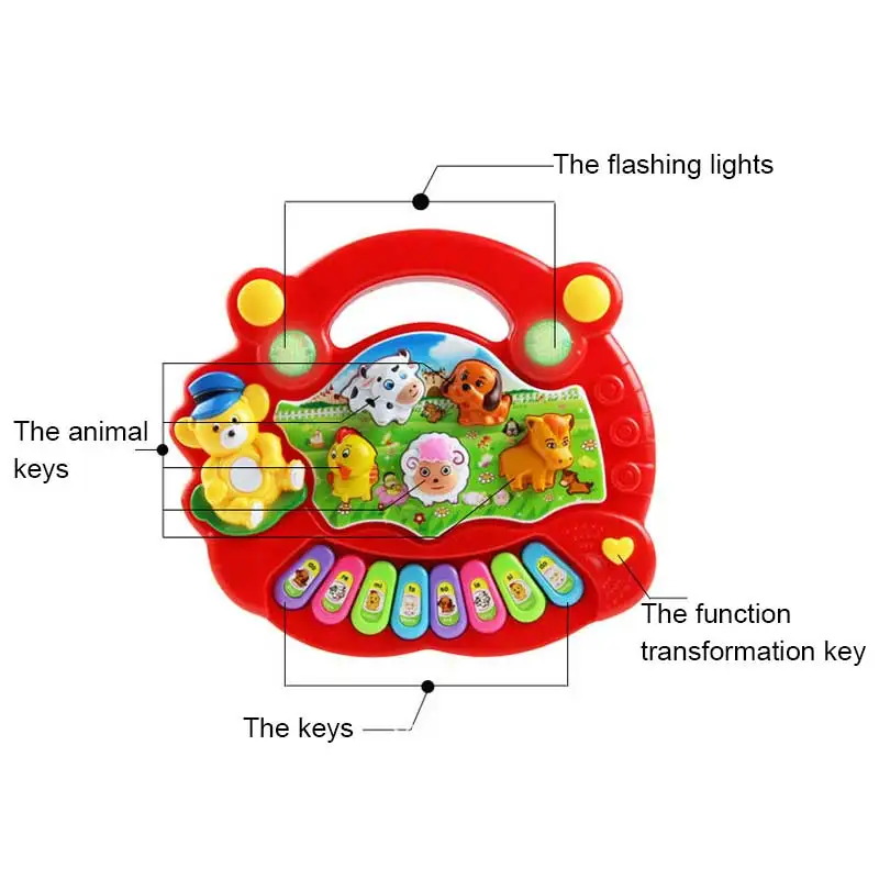 Детские музыкальные развивающие пианино с животными, развивающие Музыкальные игрушки для детей, подарок YJS, Прямая поставка