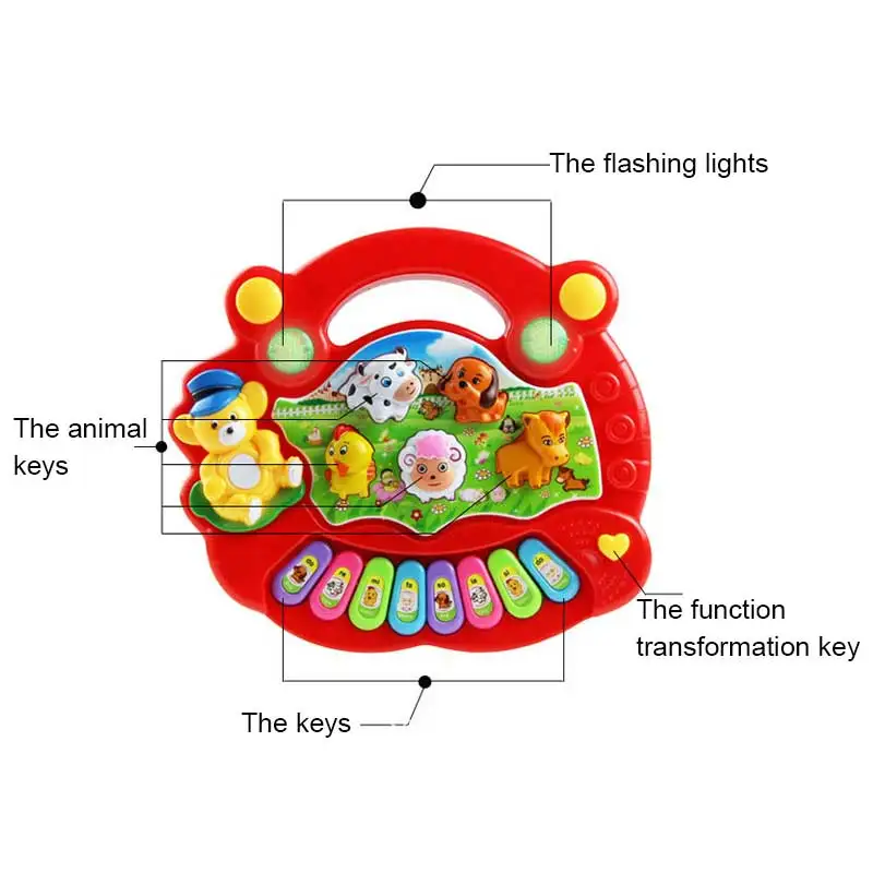 Baby Kids Musical Educational Piano Animal Farm Developmental Music Toys for Children Gift YJS Dropship