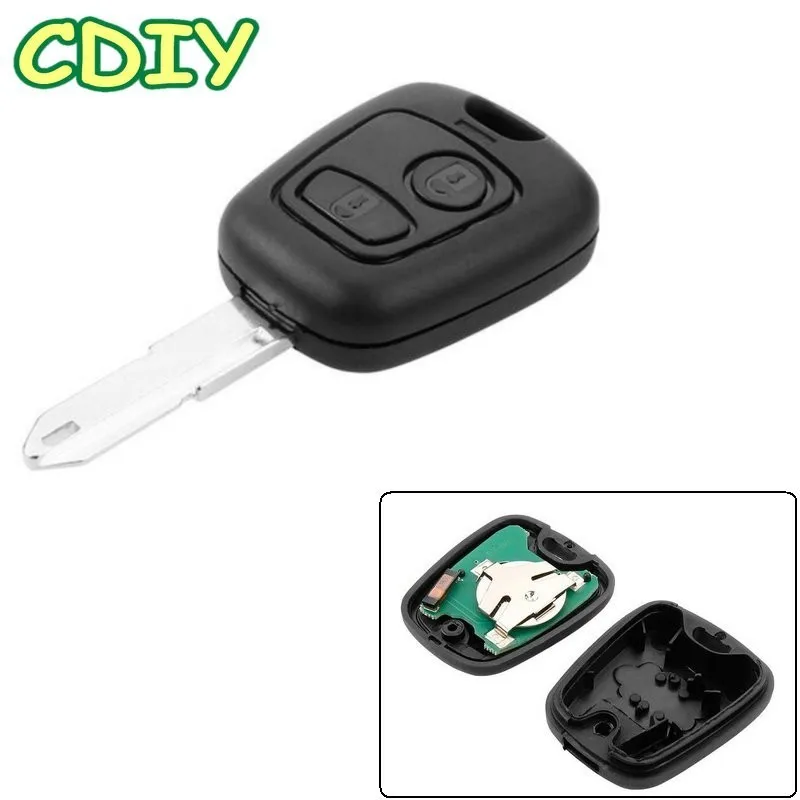 

CDIY 1PC 2 Button Blade Remote Key Fob Controller For PEUGEOT 206 433MHZ With PCF7961 ID46 Transponder Chip Uncut Blade Fob