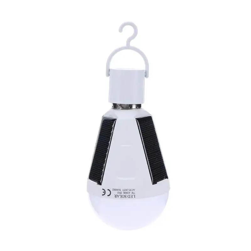 

Multifunctional Rechargeable Solar Powered LED Bulb Light With Hook Waterproof Portable Camping Emergency LED Lamp