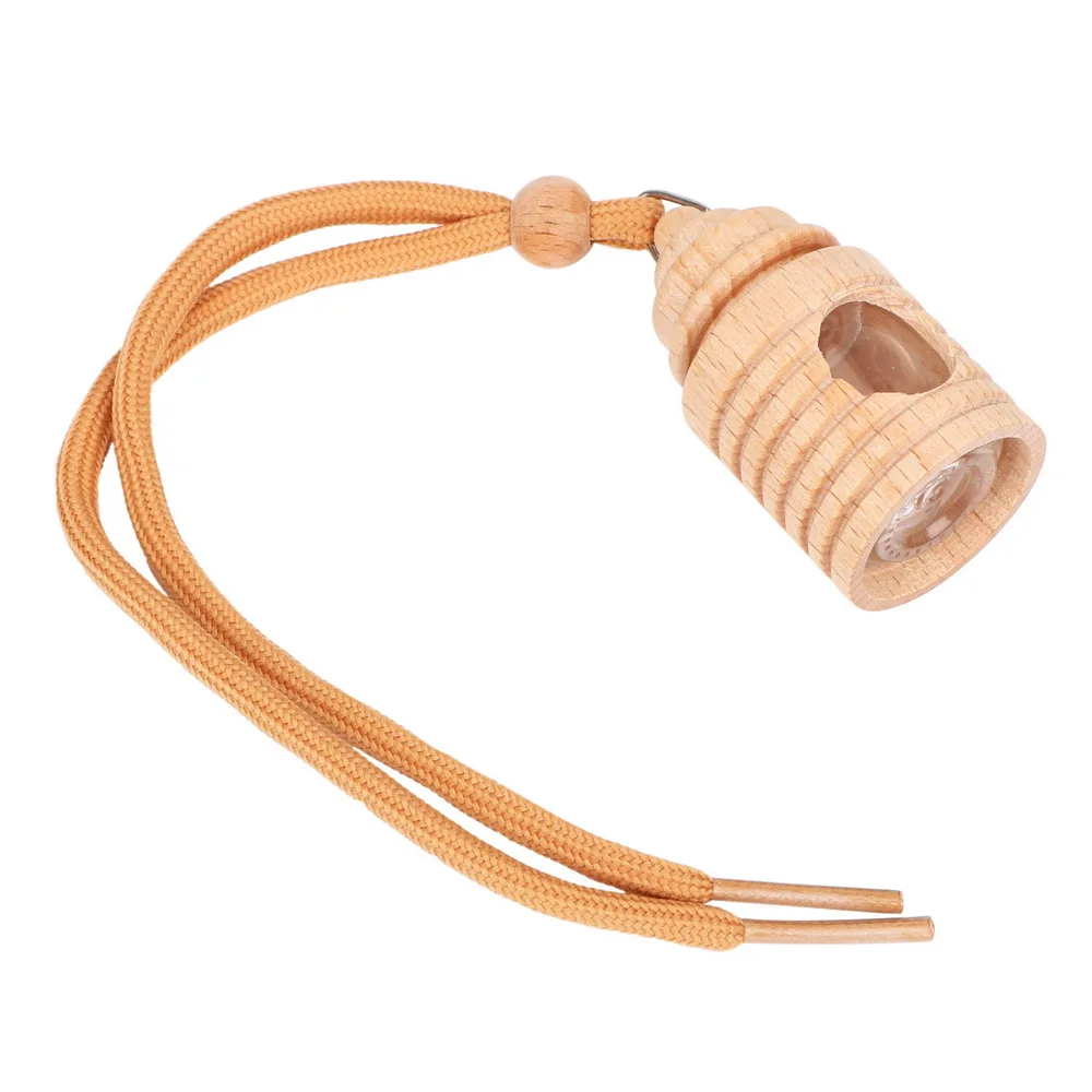 Wood Hanging Glass Empty Bottle 4ml Car Perfume Empty Bottle Air