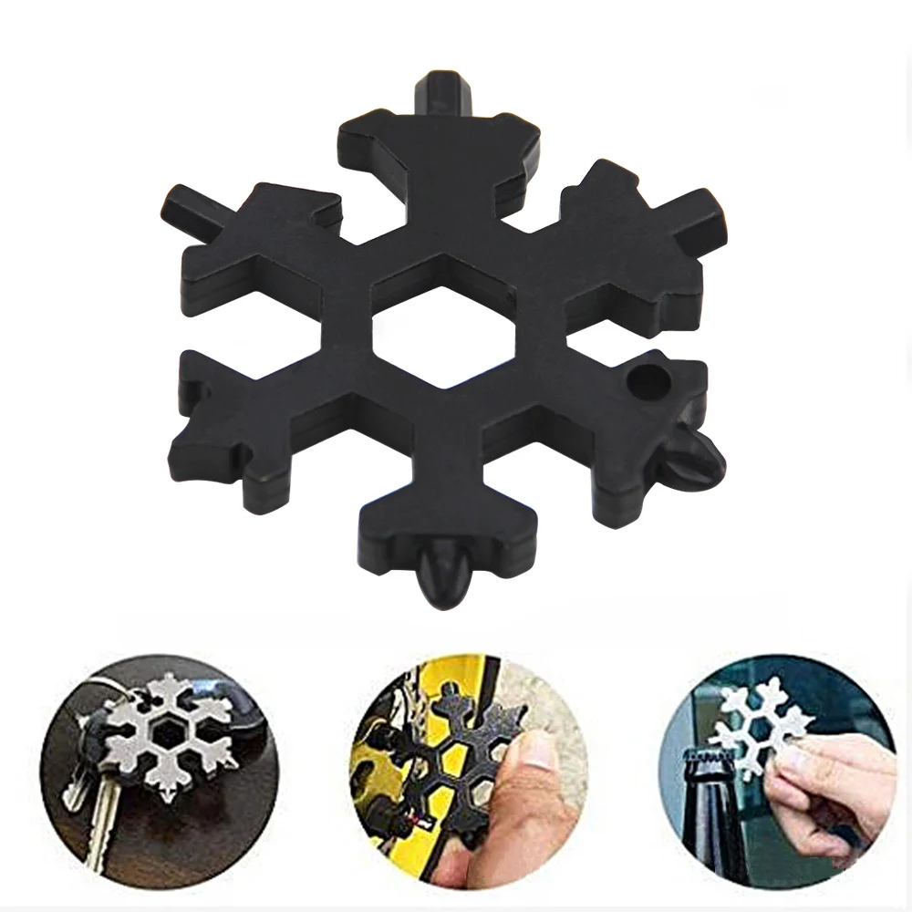 

EDC tool Multi-tool Snowflake Card combination Stainless Steel Snowboarding Screwdriver Wrench Bottle Opener outdoor tool card