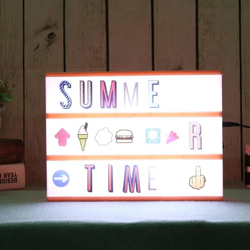 

A4 LED DIY Letter Card Combination Cinema Light Box Advertising Lights Lamp ABS+PS Board Pink/Black Light Box