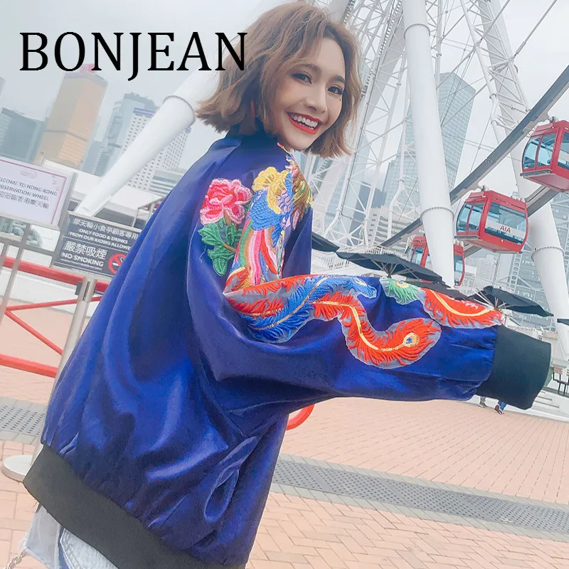 cou Lâche Et Brodée Bj934 souris Veste 2019 Chauve Blue white Survêtement Bleu Manteaux Vêtement O Bonjean Femme Pour Manches Printemps rCtdhQs