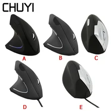 CHUYI левая Вертикальная компьютерная мышь геймер эргономичная, игровая мышь здоровая для лечения запястья USB оптическая мышь для ноутбука ПК игра