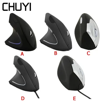 

CHUYI Left Hand Vertical Computer Mouse Gamer Ergonomic Gaming Mice Healthy Wrist Healing USB Optical Mause For Laptop PC Game