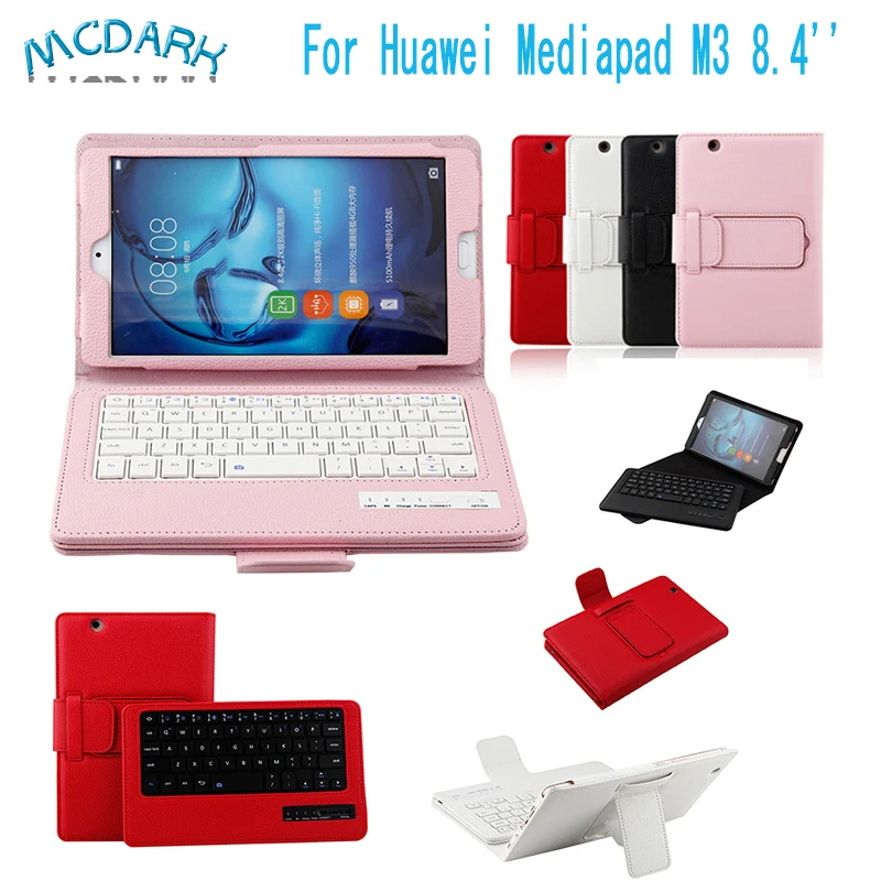 

Mcdark Business Tablet Case For Huawei Mediapad M3 BTV-W09 BTV-DL09 8.4 inch Detachable Bluetooth Keyboard Leather Stand