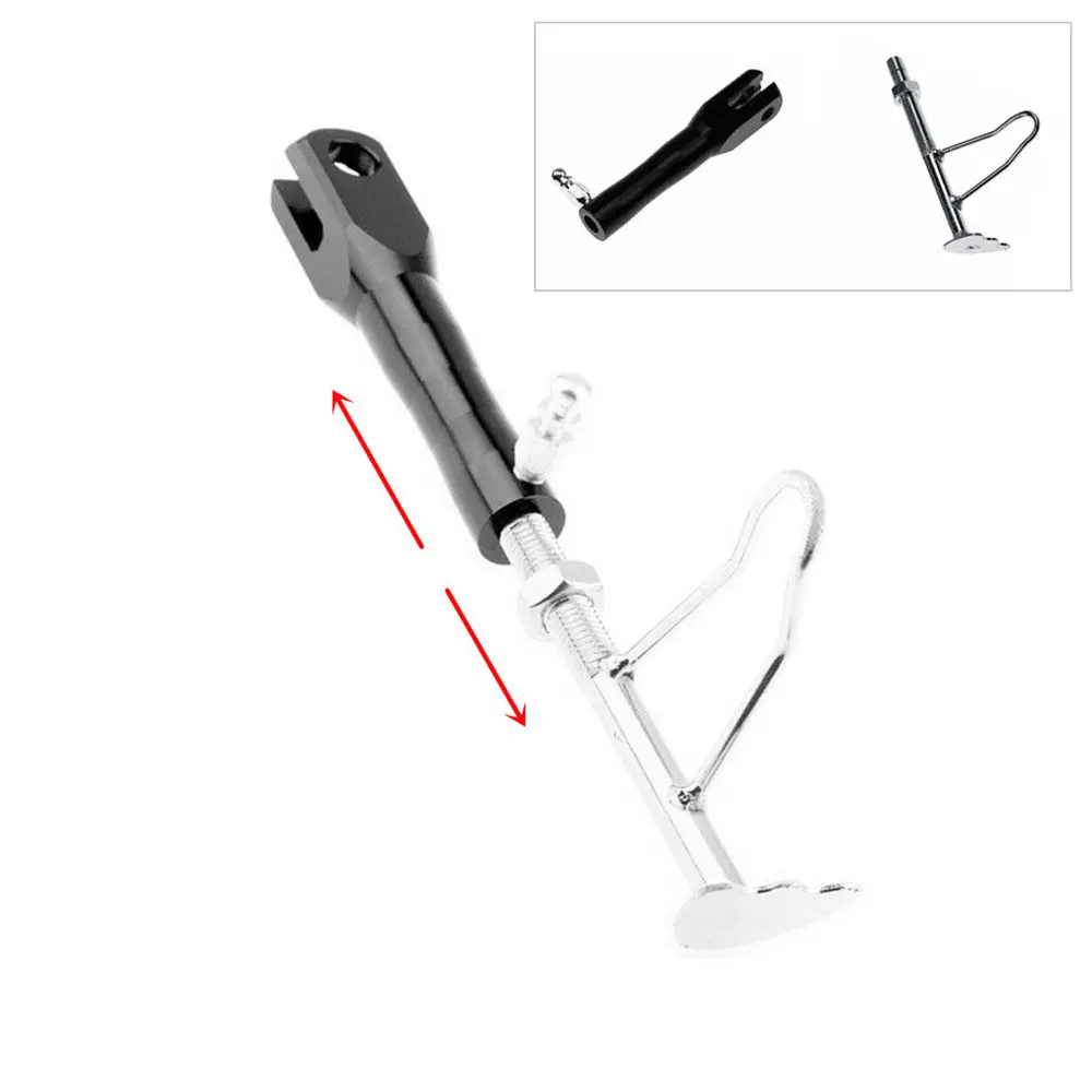 

1PCS Universal Black CNC Motorcycle Kickstand Side Stand Adjustable Leg Prop Post Motorcycle Retractable Side Motorcycle Stand
