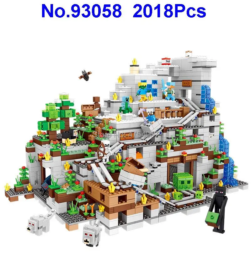

93058 2018pcs My Worlds The Mountain Cave Lele 10 Figures Building Block Compatible 21137 Toy