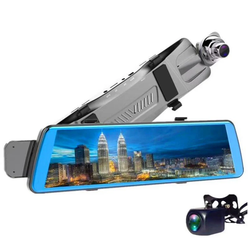 

10 Inch Streaming Media Full Screen Dual Lens Car DVR Car Windshield 170 Degree HD IPS Screen Parking Monitoring Dash Camera