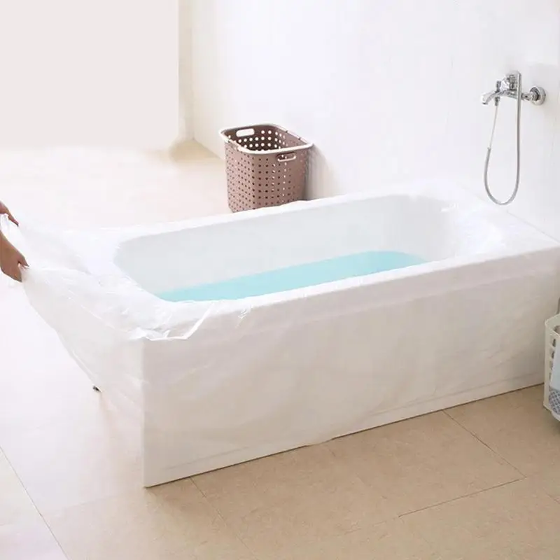 

10 PCS Travel Disposable Shower Bag Set Thicken Bathtub Wood Bucket Bag SPA Plastic Bathtub Film Bathing Bag