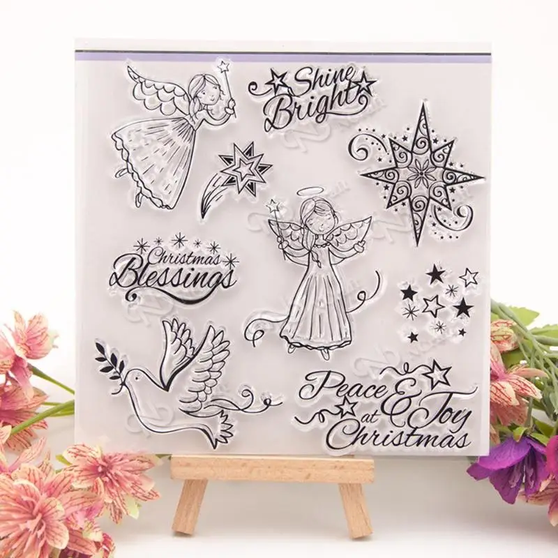

Creative Christmas Stars Silicone Clear Stamps For DIY Scrapbooking/Photo Album Cards Paper Craft Decor New Xmas Decor Gift