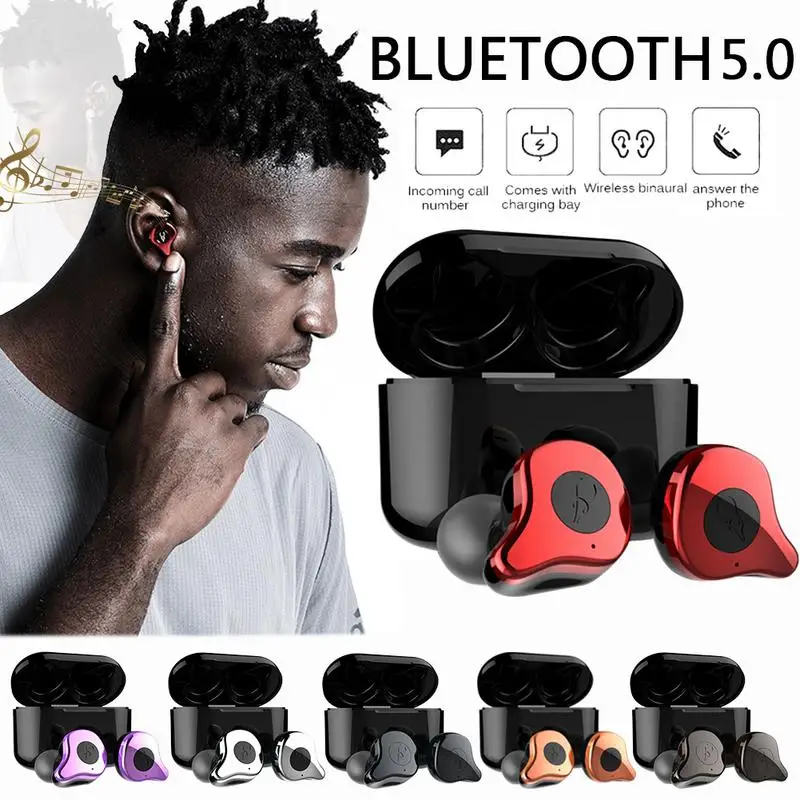 

For Moyan E12 Bluetooth Headset 5.0 TWS Wireless Charging Warehouse Sports Earbuds In-Ear phone