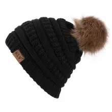 Большое модное вязаное изделие унисекс шапочка головной убор зимние одноцветные бейсболки теплая Повседневная шапочка