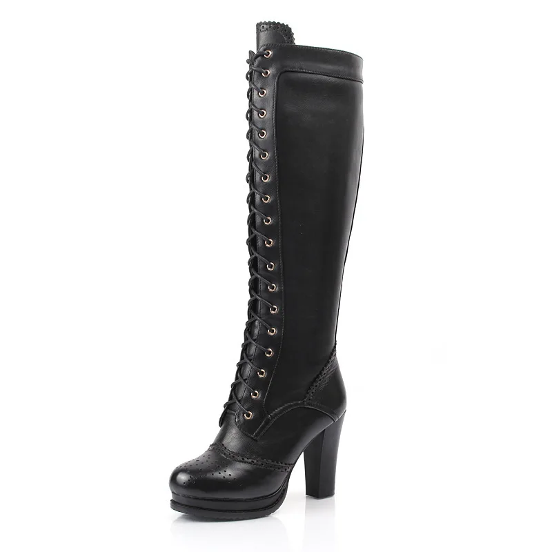 

Fashion Coarse Ancient High Hollow Woman Winter Women Boots