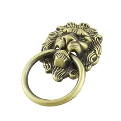 Античная Стиль бронзовая Львиная голова дизайн ящик дверное кольцо ручка