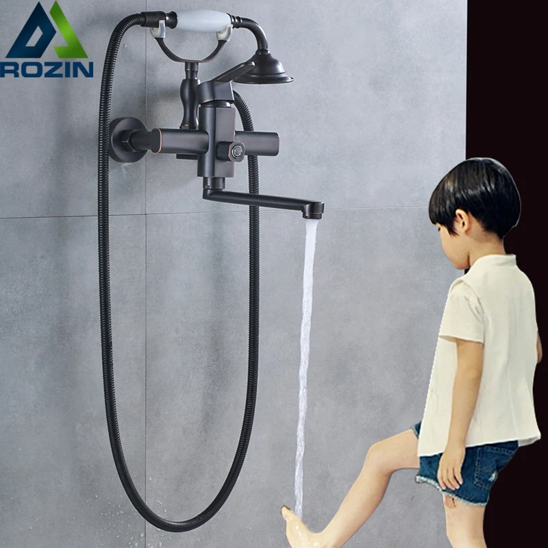 Telephone Style Bathtub Faucet Wall Mounted Handheld Bath Shower Set ...