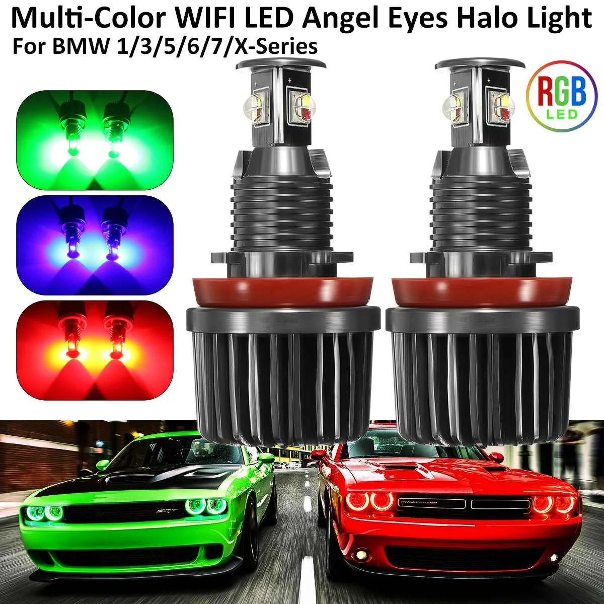 

Pair 12V H8 Error Free 20W*2 for CREE Chips LED Angel Eye Marker Lights Bulbs Fog Lamp For BMW E82/E87 E90 E91 E92 E92 E93 M3